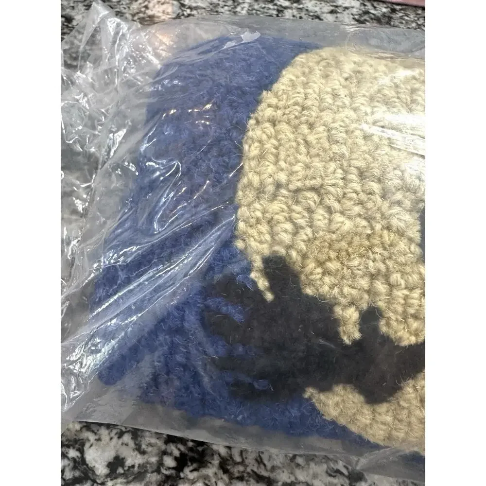 Chandler 4 Corners Hooked Wool Pillow Moon Witch Laura Megroz Halloween Decor